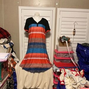 SHEIN Black and Pink Curve Dress